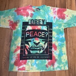 Obey Tie-Dye Peace Graphic T-Shirt